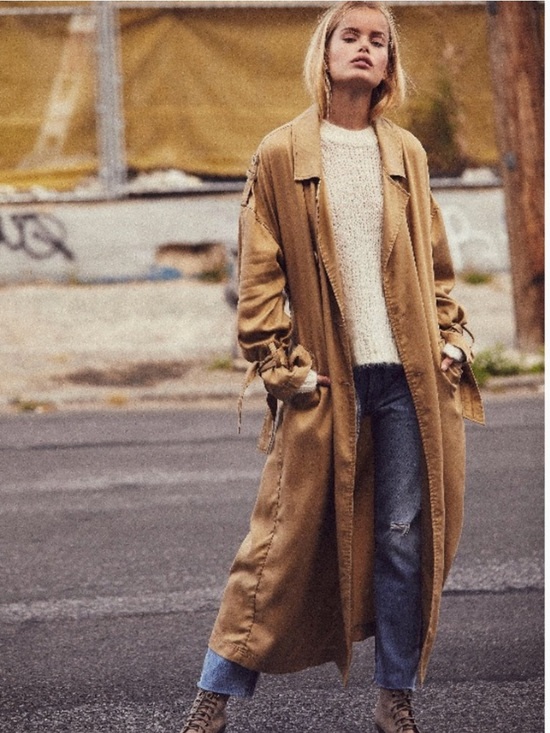 Free People Jackets & Blazers - Free People all tied up slouchy Long Tan Trench Coat with ties